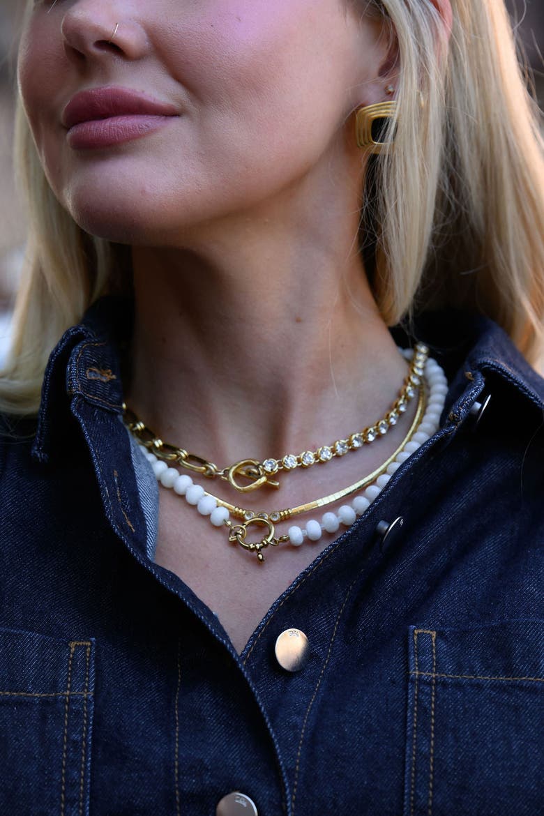 White Mocha Necklace, Alternate, color, White Agate