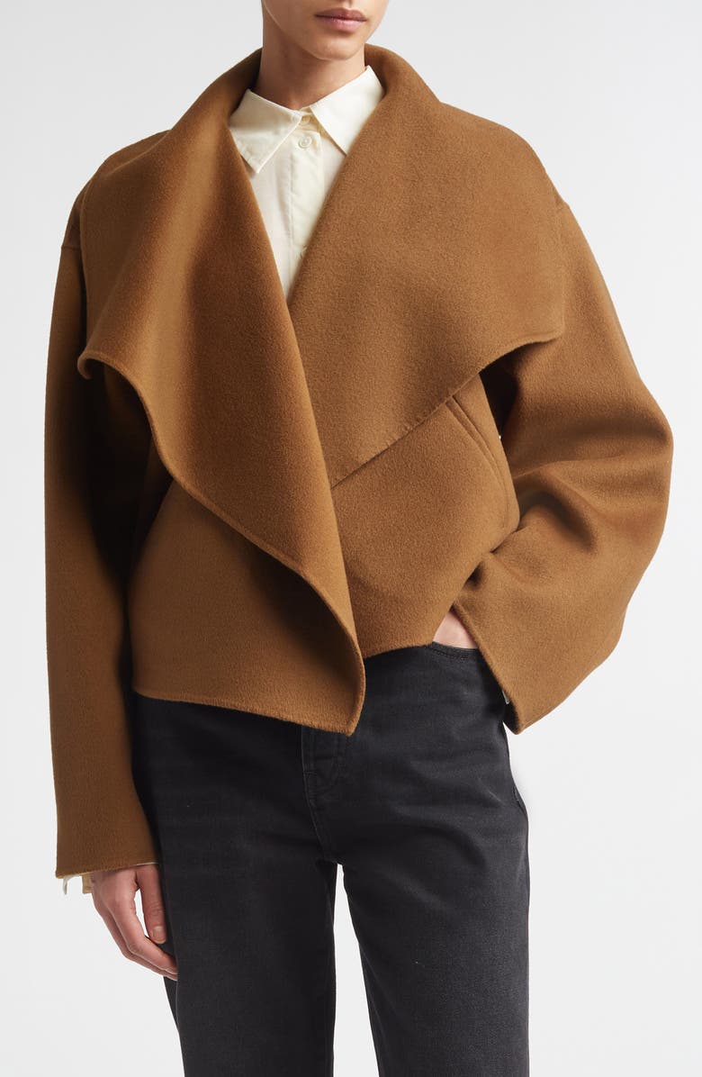 TOTEME Signature Double Face Wool Jacket, Main, color, Tobacco