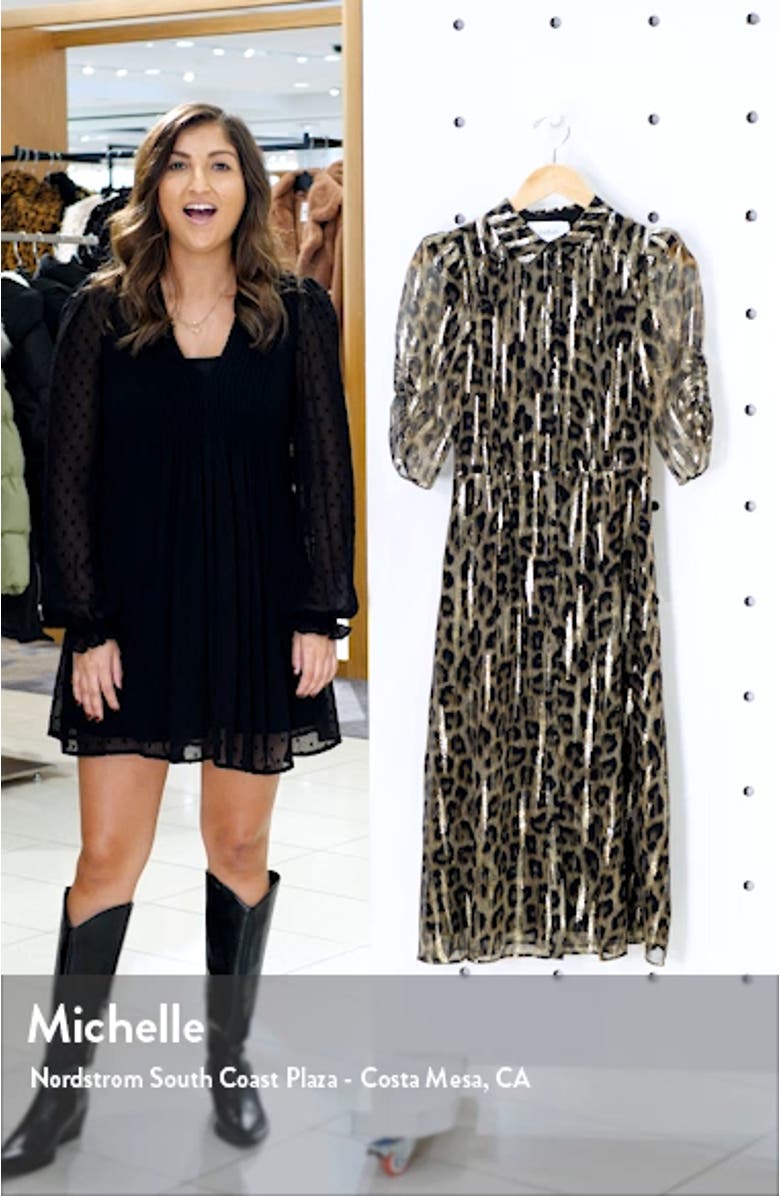 Metallic Leopard Print Shirtdress, sales video thumbnail