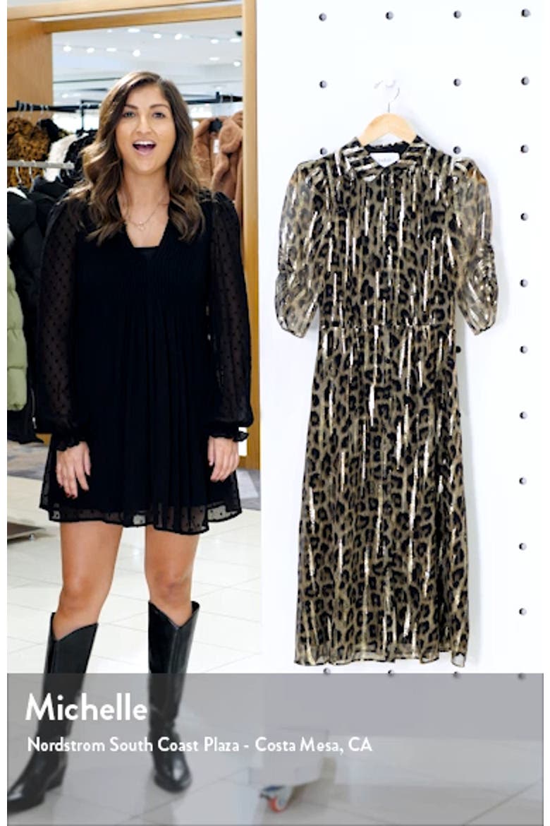 Metallic Leopard Print Shirtdress video