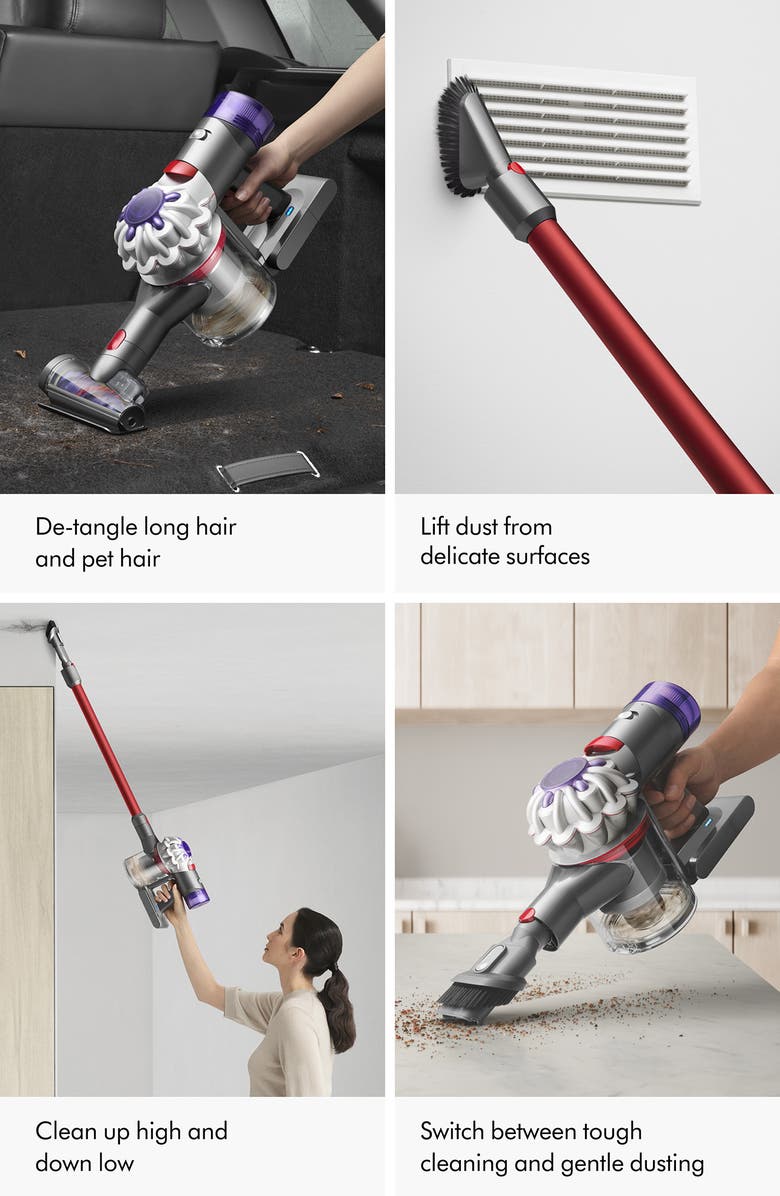 Dyson v8 Extra Vaccum - Silver/Red - Refurbished, Alternate, color, Multi