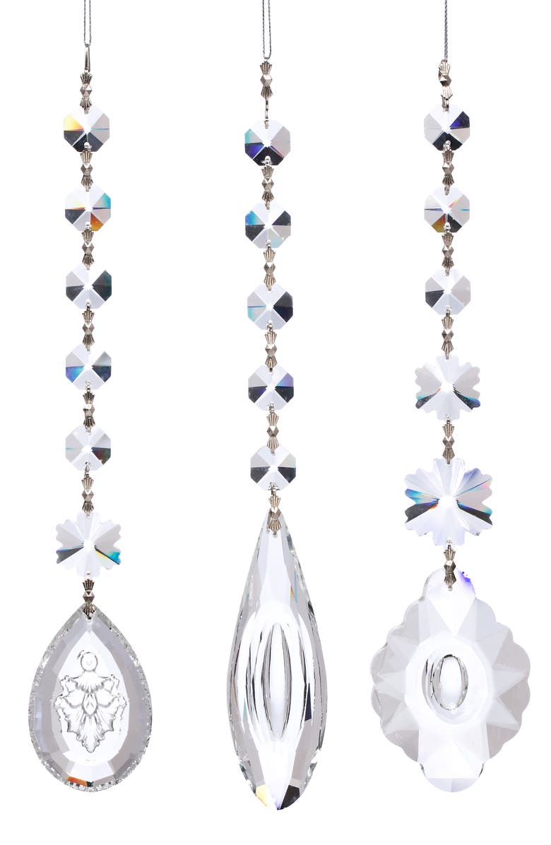 Mark Roberts Jewel Crystal Drop Ornament, Set of 6, Main, color, Clear