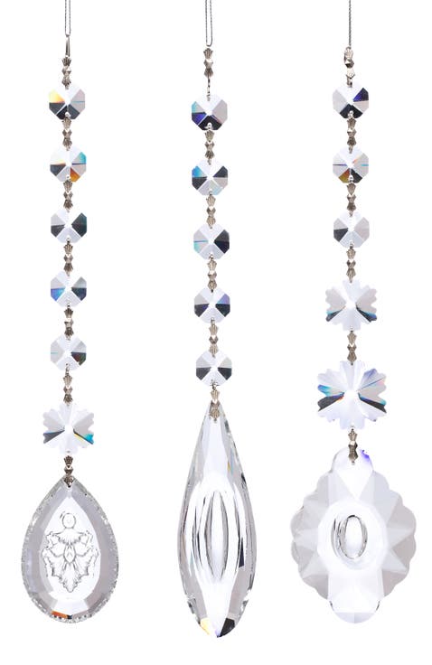 Jewel Crystal Drop Ornament, Set of 6