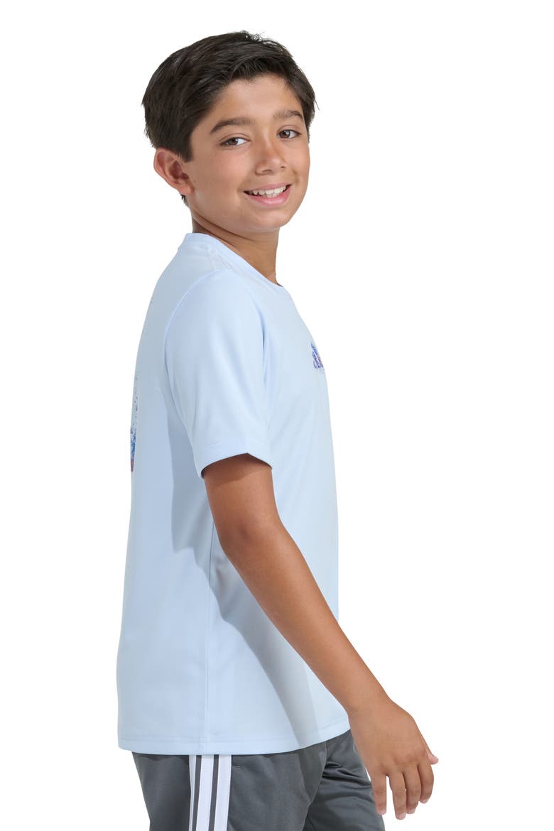 Kids' Spray Gradient Mountain Logo Graphic T-Shirt, Alternate, color, LIGHT BLUE