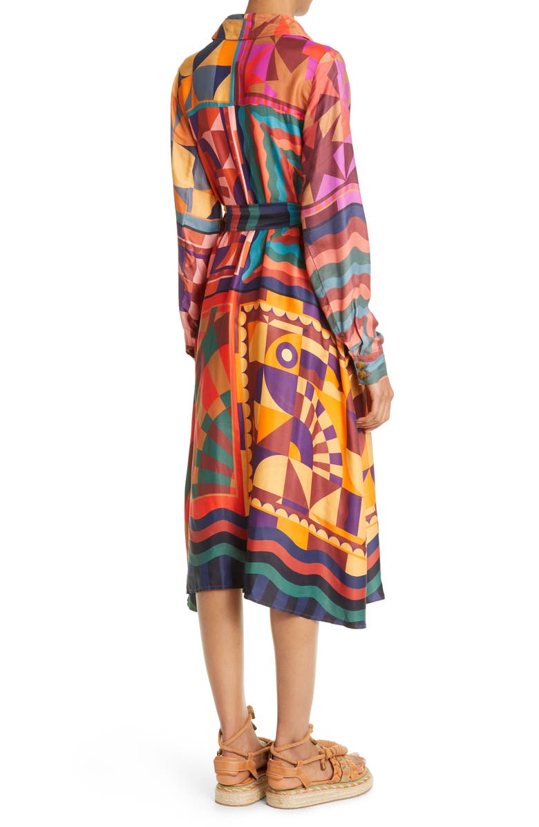 FARM Rio Scarves Long Sleeve Shirtdress, Alternate, color, 