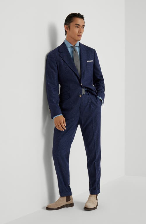 Brunello Cucinelli Straight-leg Cotton-blend Trousers In Blue