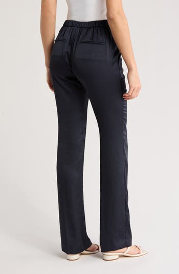 Slim Fit Crushed Satin Pants