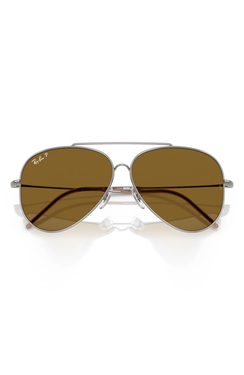 Ray-Ban Aviator Reverse 59mm Pilot Sunglasses, Alternate, color, Dark Brown