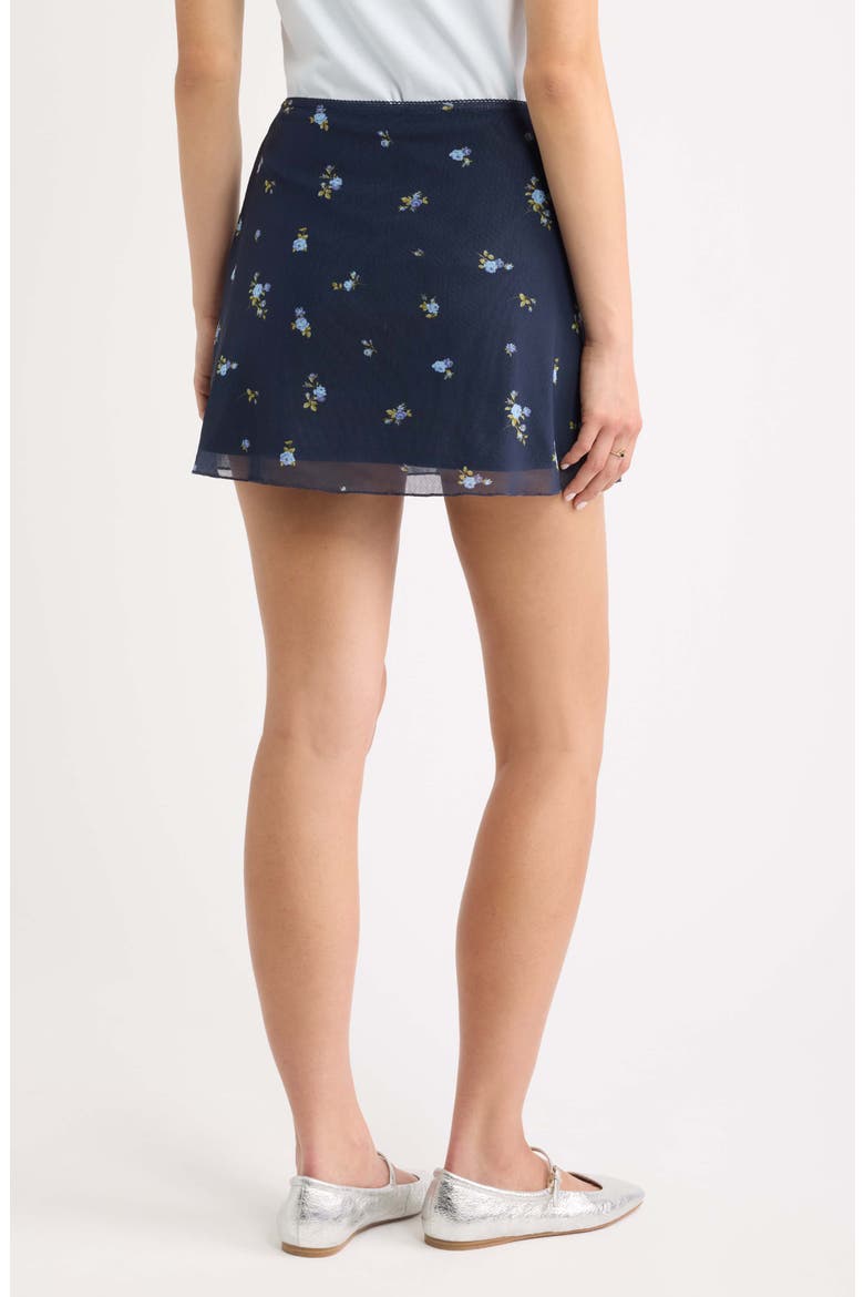 Floral Mesh Miniskirt, Alternate, color, NAVY- BLUE BRIANNA ROSE