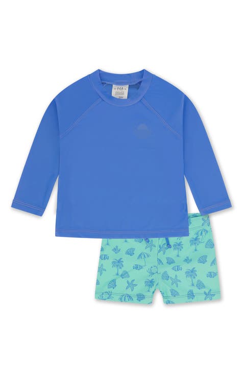 Kids' Surfs Up Long Sleeve UPF 50+ Two-Piece Rashguard Swimsuit (Baby & Toddler)