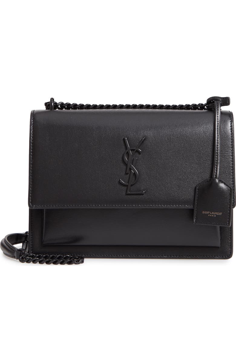 Saint Laurent Medium Sunset Calfskin Shoulder Bag, Main, color,