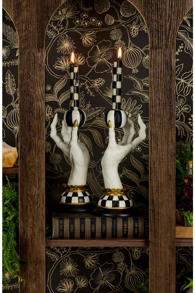 Haunted House Spooky Hand Candle Holder, Alternate, color, WHITE