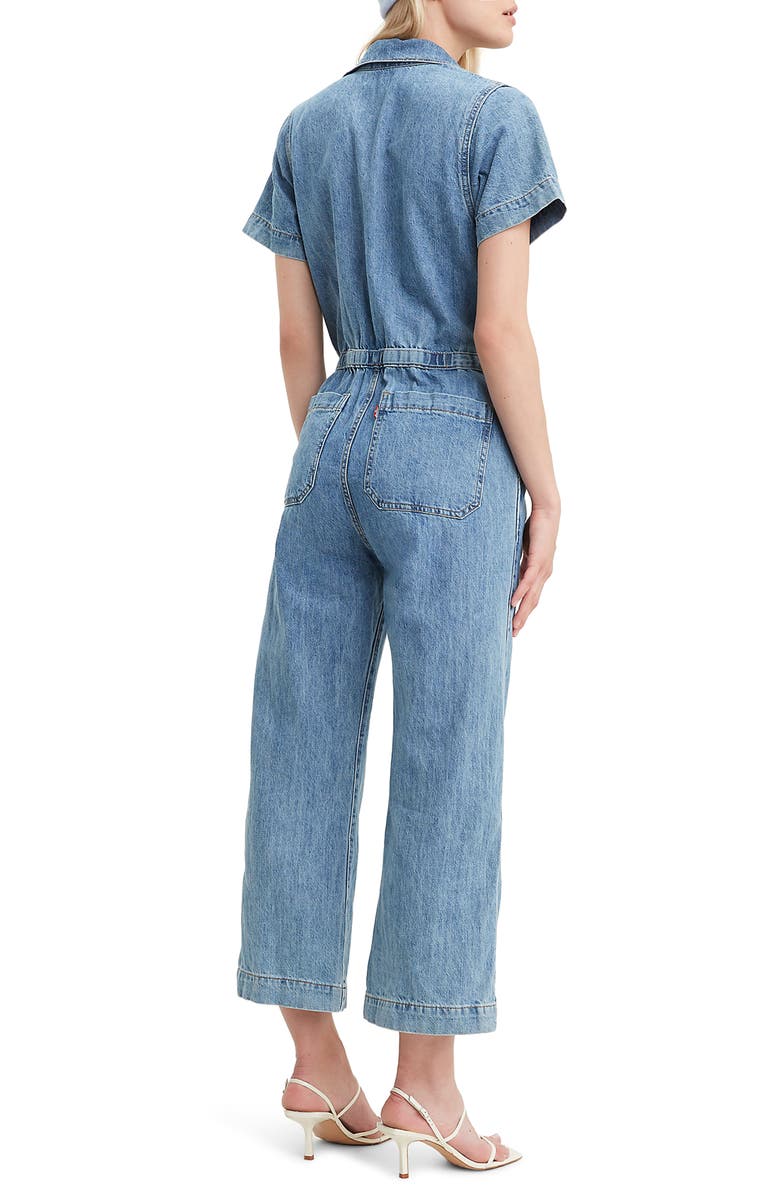 Levi's<sup>®</sup> Wide Leg Crop Denim Jumpsuit, Alternate, color, 
