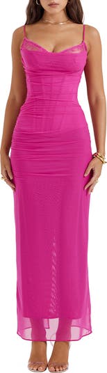 Nalini Mesh Corset Cocktail Dress