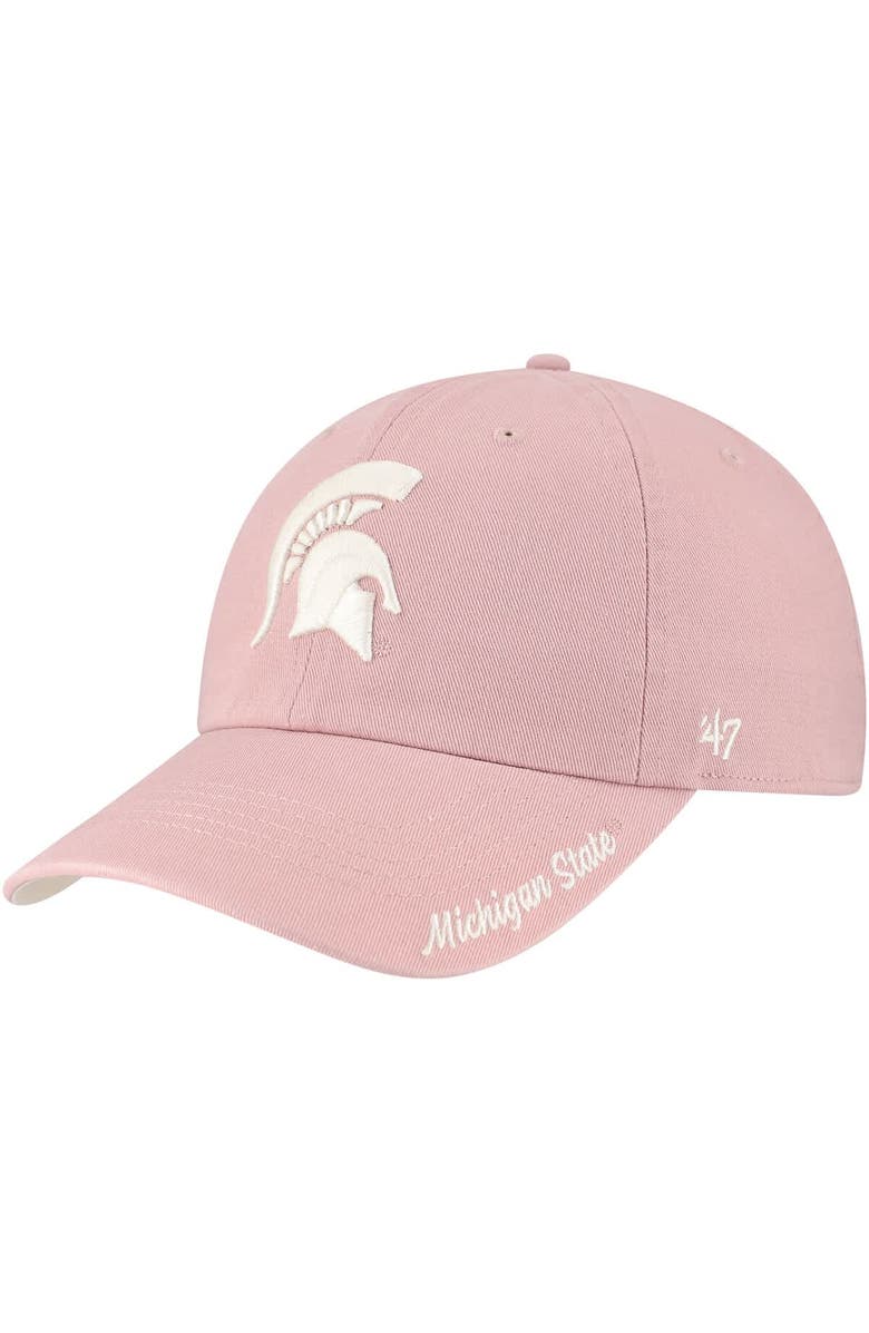 '47 Women's '47 Light Pink Michigan State Spartans Dusty Miata Clean Up Adjustable Hat, Main, color, 