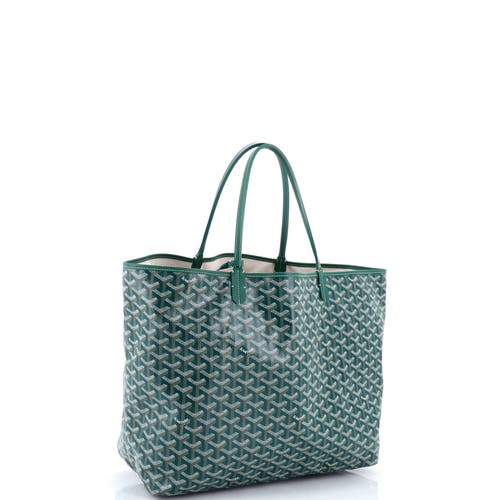 Pre-owned Goyard Goyard Saint Louis Tote Coated Canvas Gm In Green