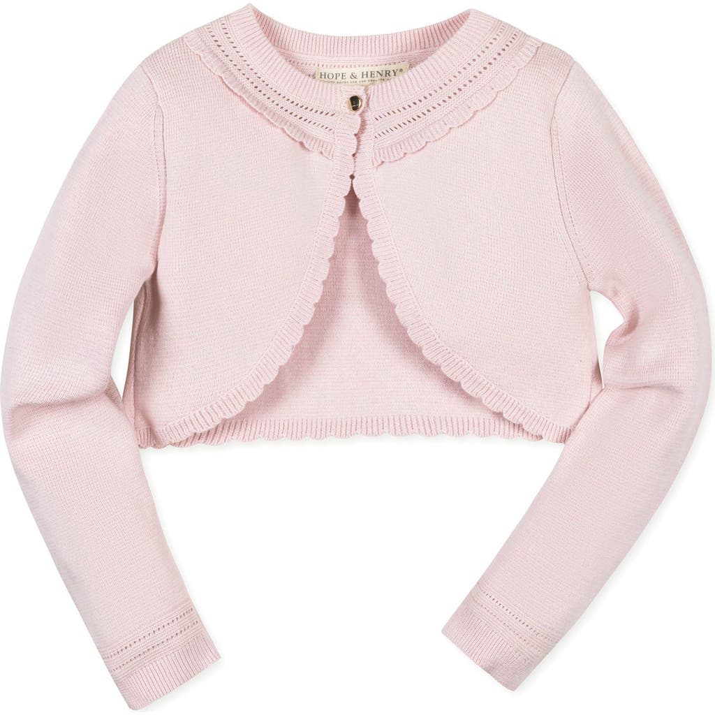 HOPE & HENRY HOPE & HENRY GIRLS' ORGANIC CROPPED SPECIAL CARDIGAN, KIDS