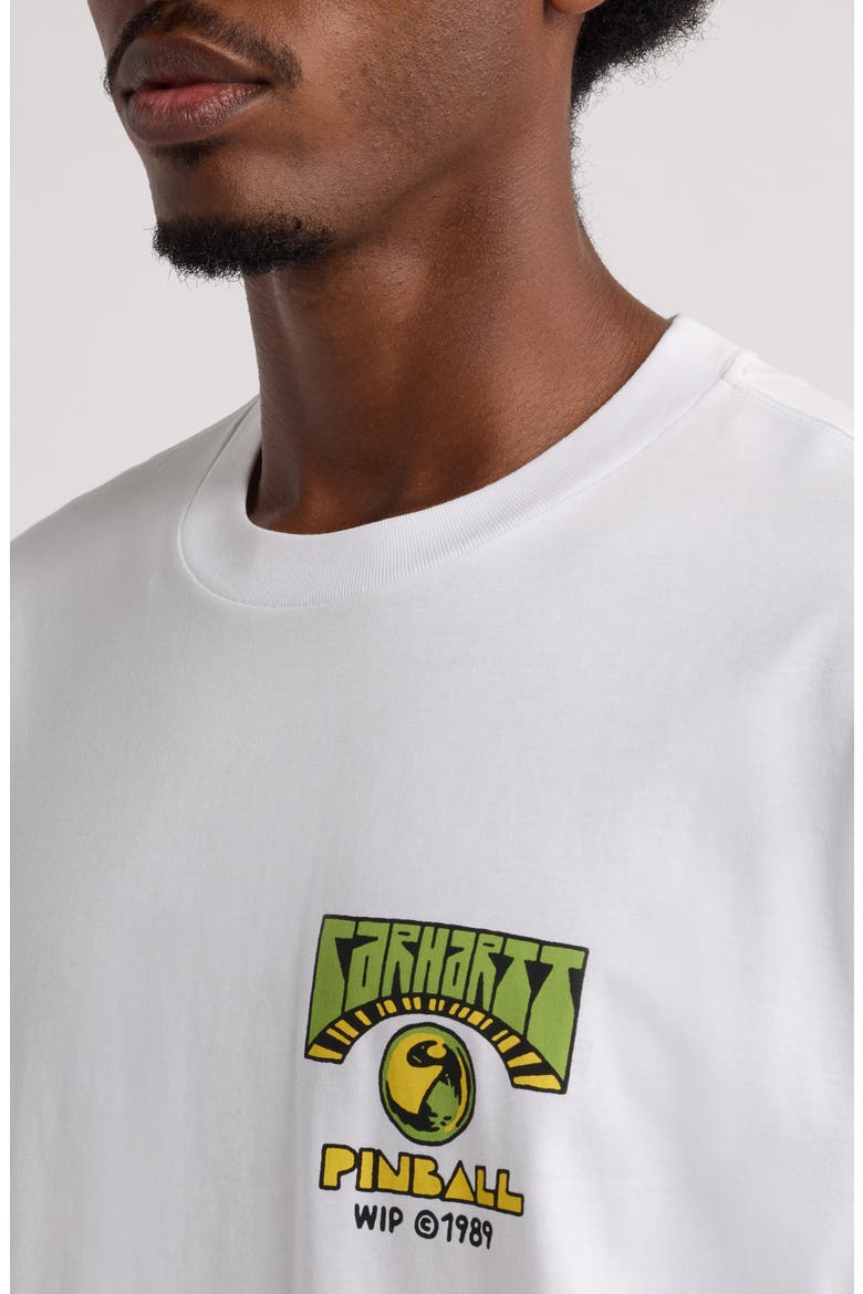 Organic Cotton Jersey Pinball Graphic T-Shirt, Alternate, color, WHITE