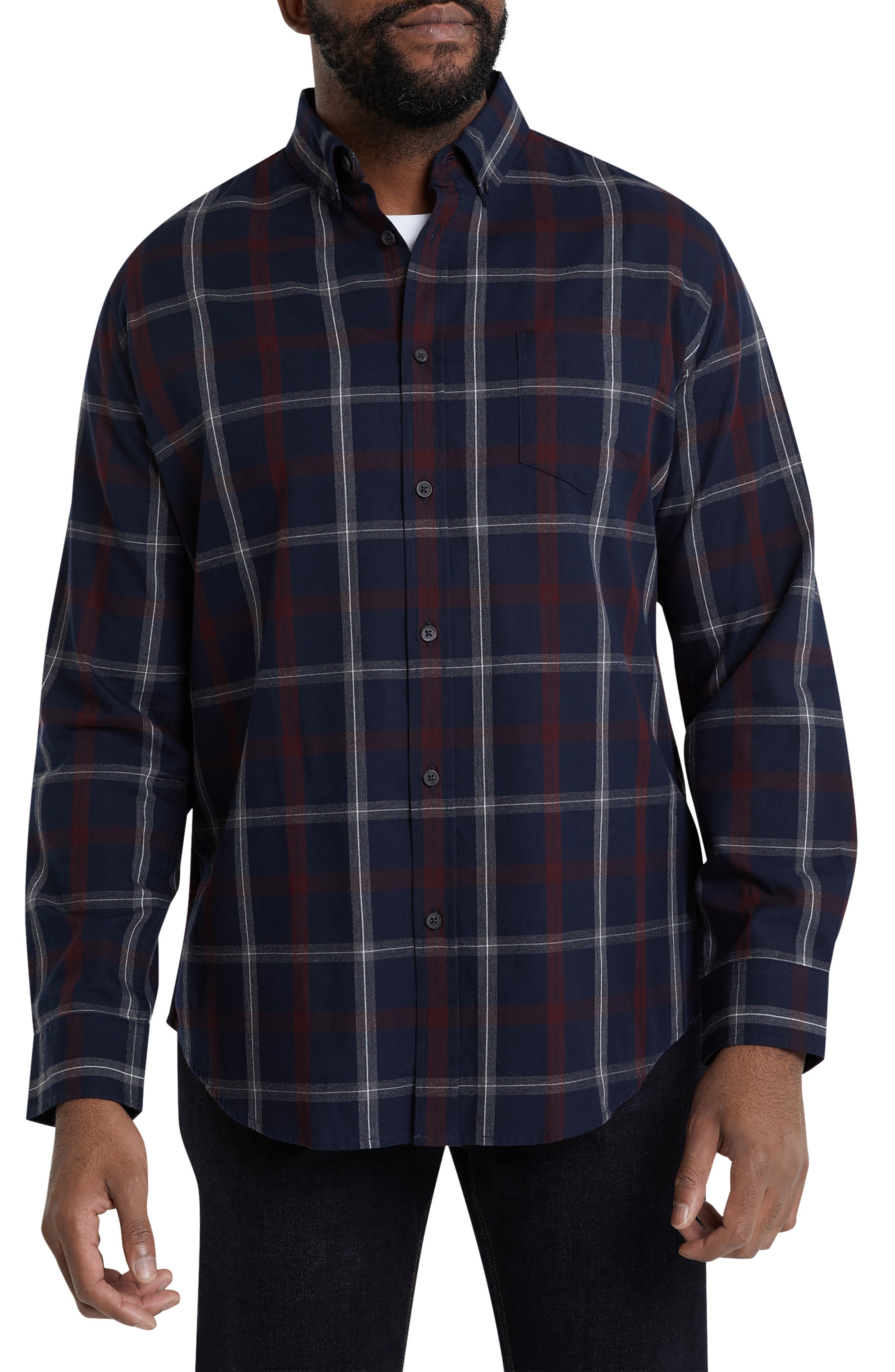 Johnny Bigg Aster Plaid Cotton Button-Up Shirt (Men) | Nordstrom