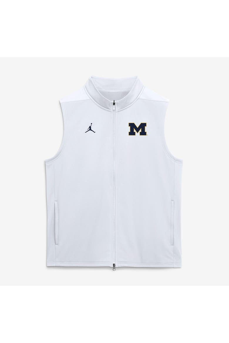 Men's Jordan Brand White Michigan Wolverines Primetime Victory Therma-FIT Full-Zip Vest, Main, color, White