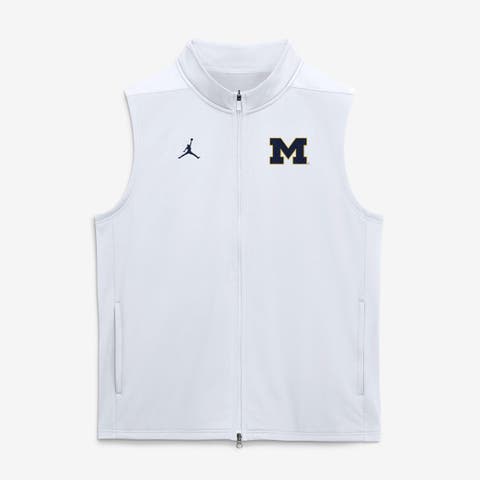Men's Jordan Brand White Michigan Wolverines Primetime Victory Therma-FIT Full-Zip Vest