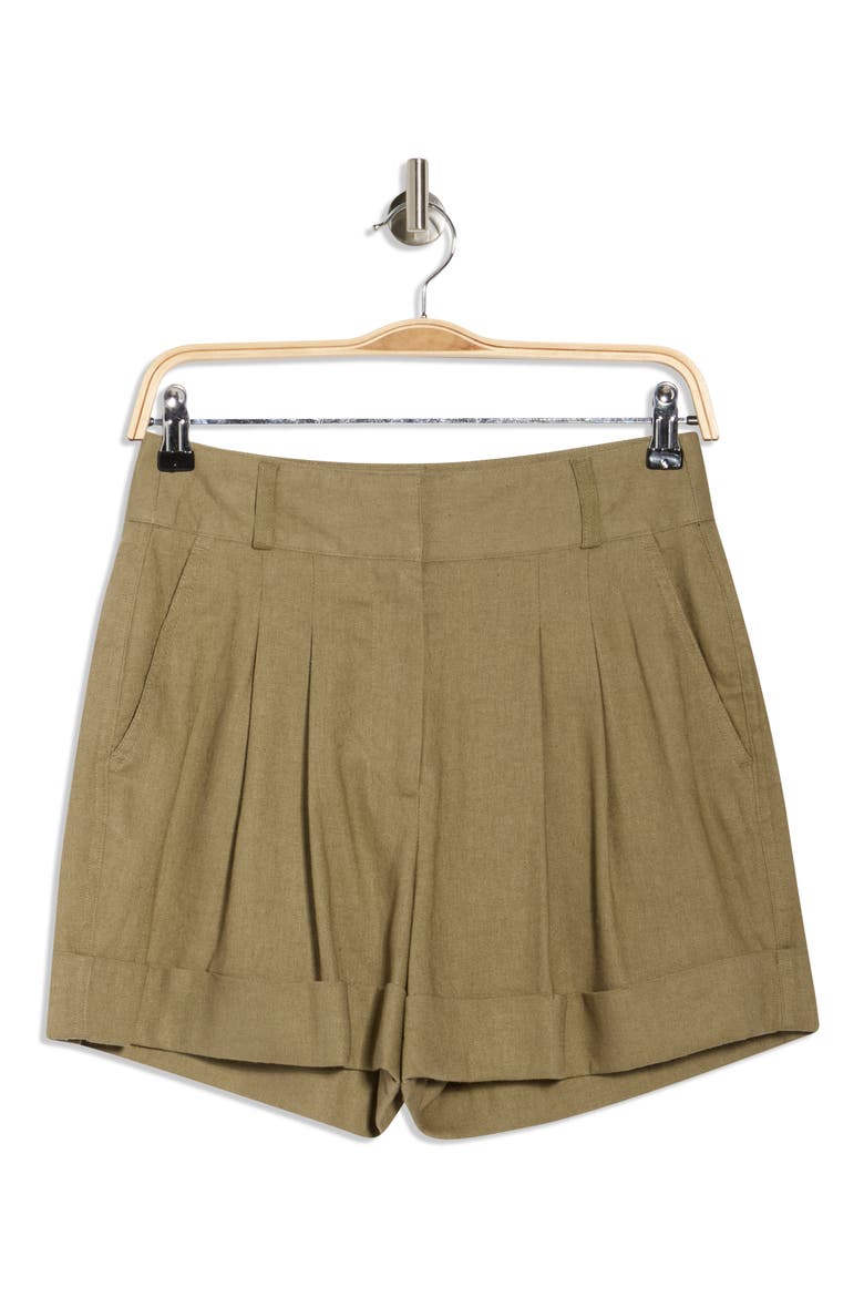 Linen Blend Shorts, Alternate, color, LIGHT FATIGUE