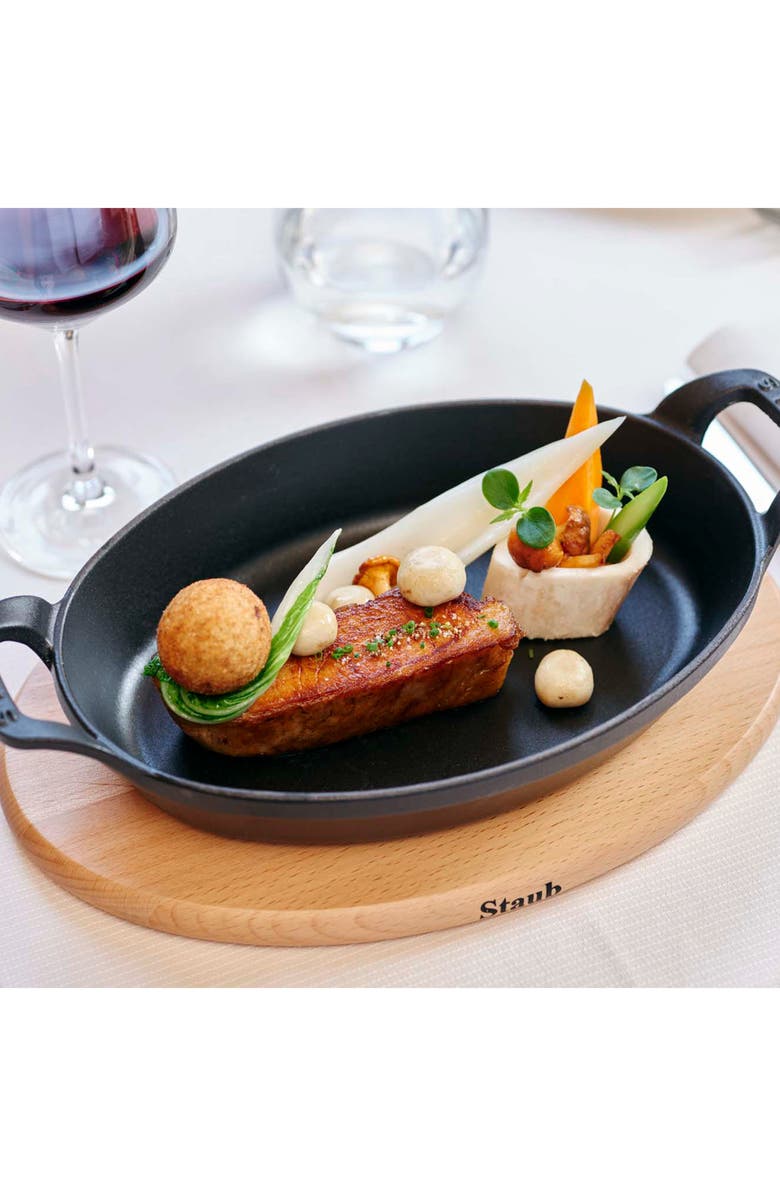 Staub 9.5-Inch Enameled Cast Iron Oval Baking Dish, Alternate, color, Matte Black