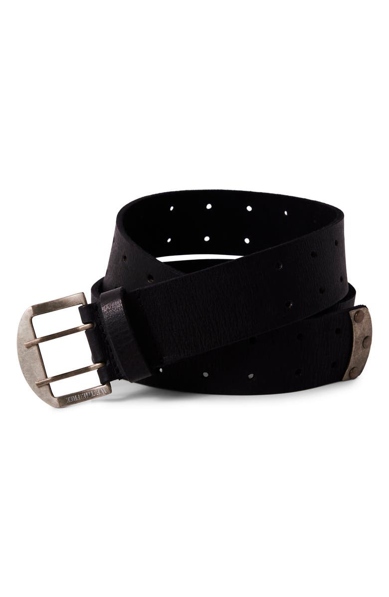 Free People WTF Double Cross Leather Belt, Main, color, Black