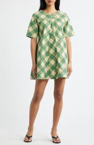 Damson Madder Bridget Plaid Organic Cotton Minidress