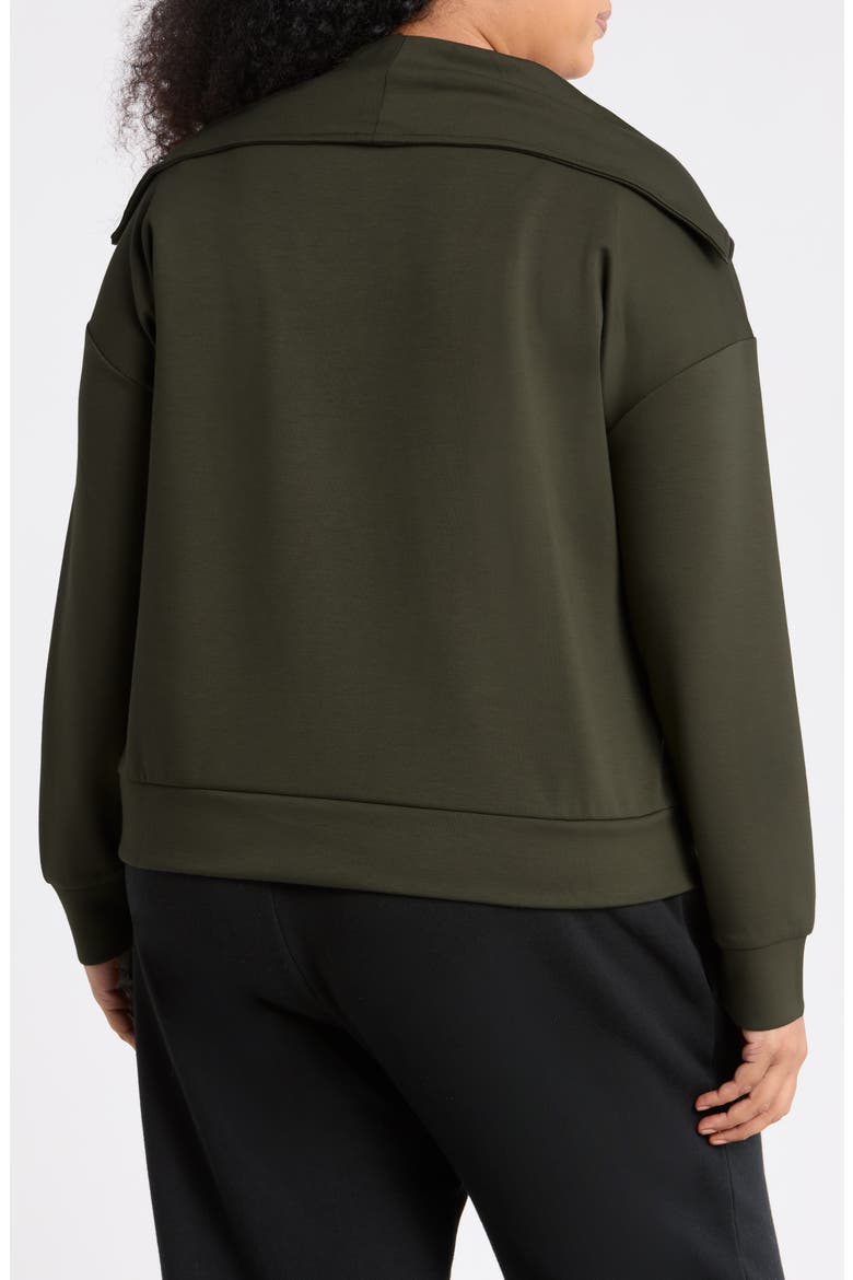 Quarter Zip Sweatshirt, Alternate, color, OLIVE SARMA