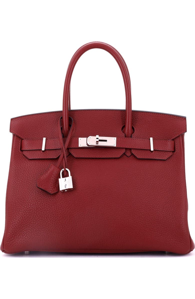 Pre-Owned Hermes Birkin Handbag Red Togo with Palladium Hardware 30, Main, color, Rouge H