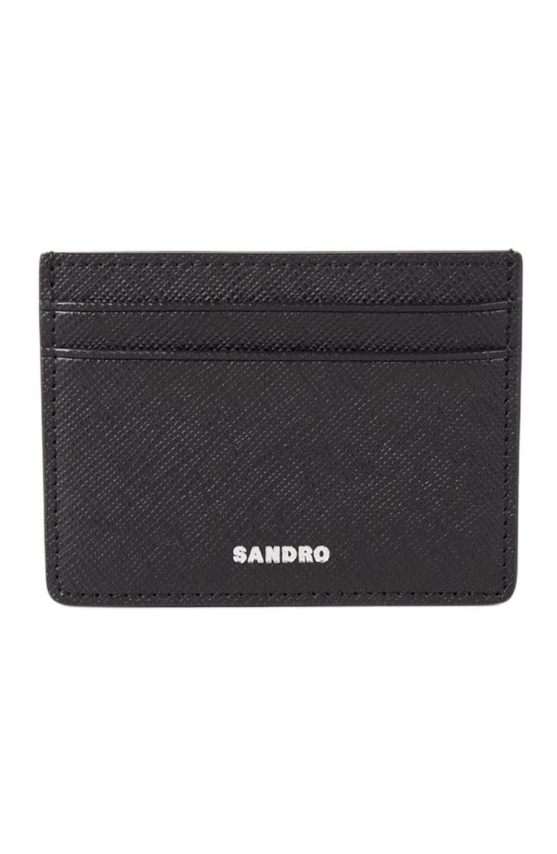 SANDRO Reconstituted leather cardholder, Main, color, Black
