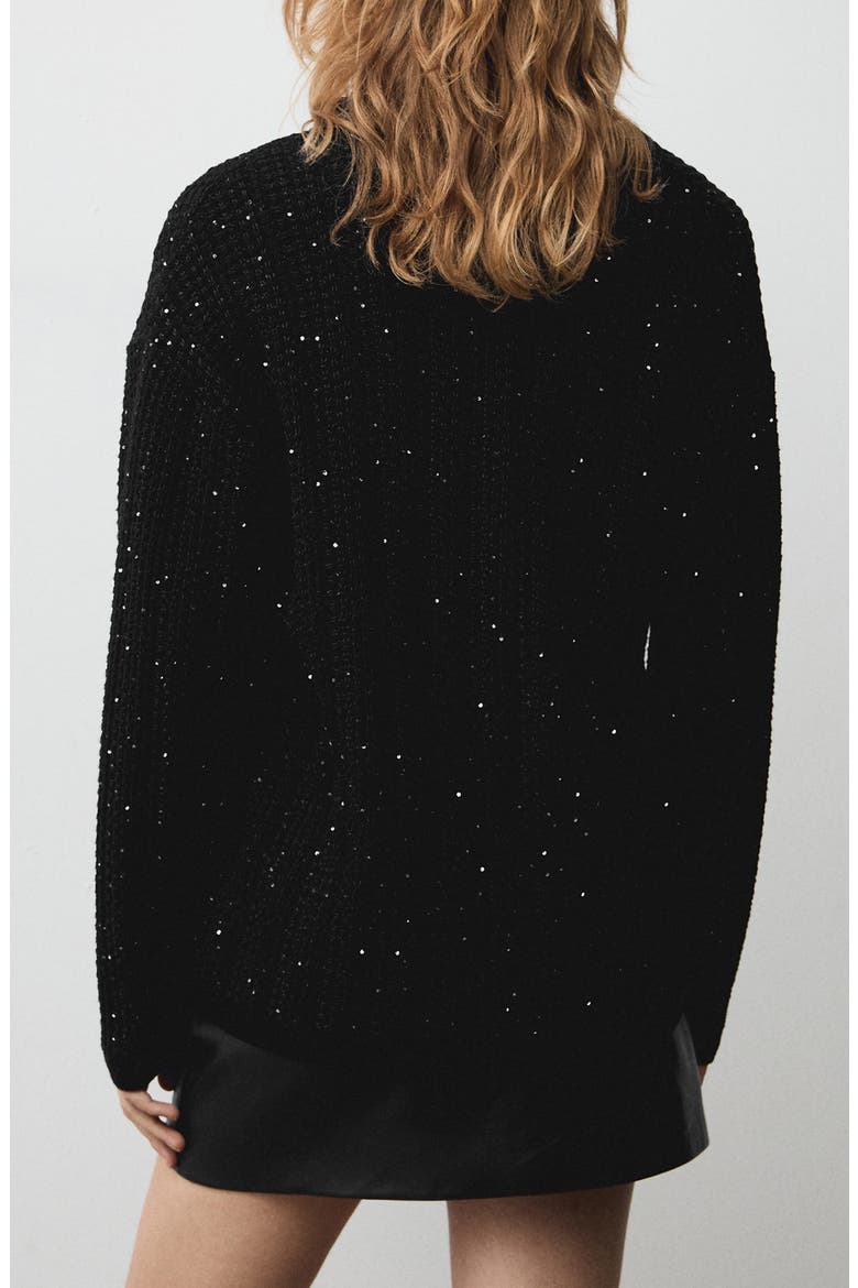 Sequin Cardigan, Alternate, color, BLACK