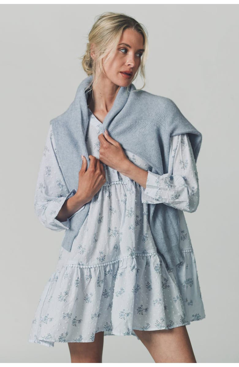 The Shirt by Rochelle Behrens The Candice Dress, Alternate, color, Soft Blue Ditsy