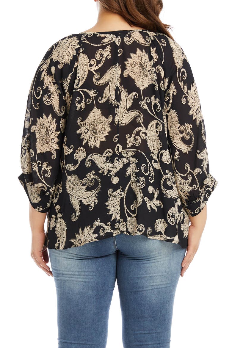 Blouson Sleeve Paisley Peasant Top, Alternate, color, PAISLEY