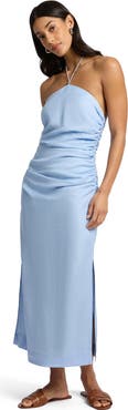 Onia Ruched Halter Dress