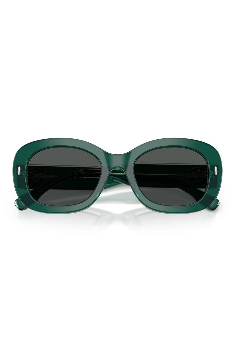 52mm Oval Sunglasses, Alternate, color, DARK GREEN/TRANSPARENT SAGE / DARK GREY