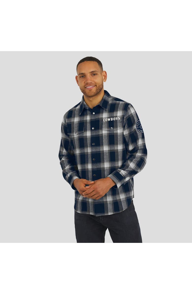 Darius Rucker Collection by Fanatics Men's Darius Rucker Collection by Fanatics Navy Dallas Cowboys Flannel Plaid Full-Snap Shirt, Alternate, color, 