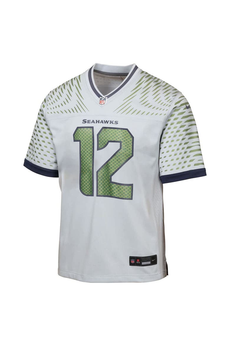 Youth Nike 12s Wolf Gray Seattle Seahawks 2025 Rivalries Collection Game Jersey, Alternate, color, Gray