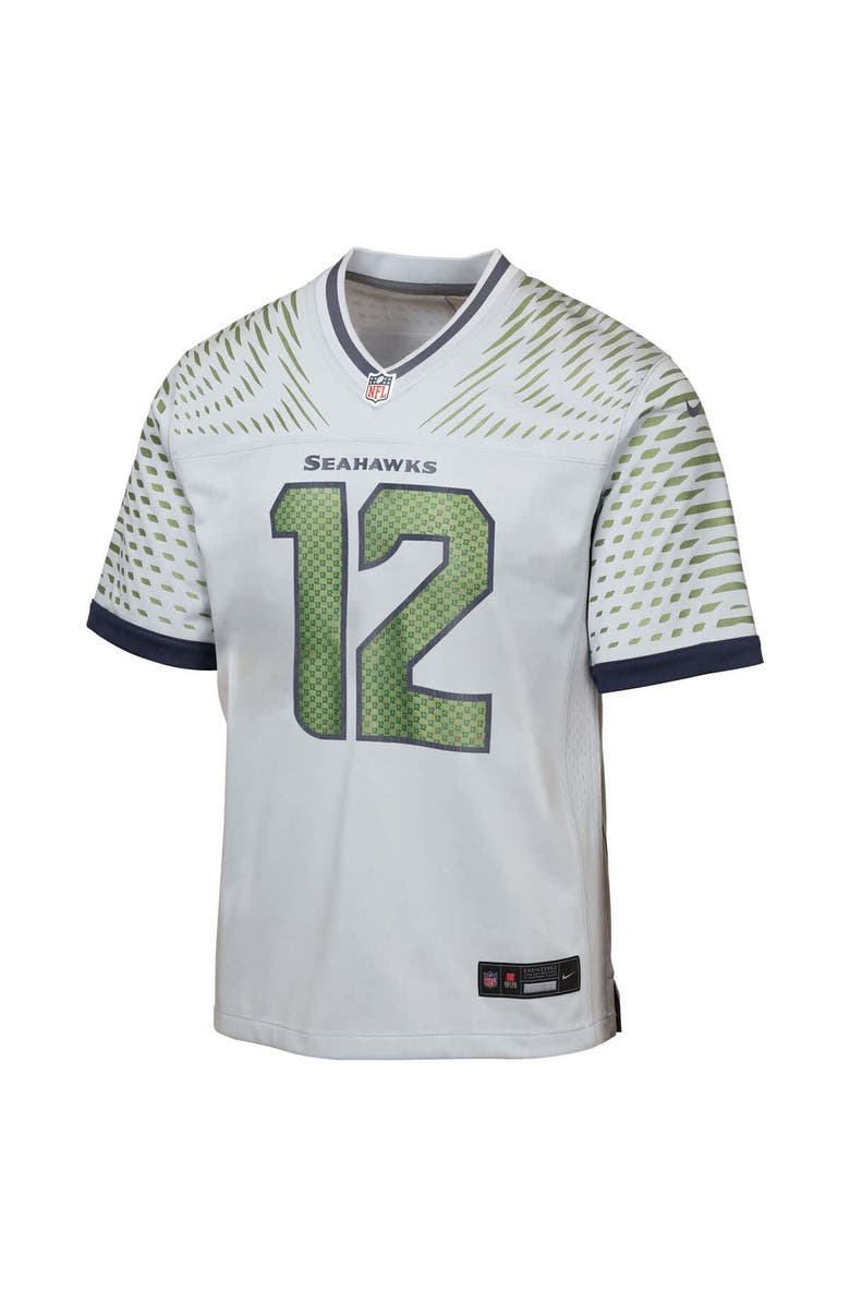 Nike Youth Nike 12s Wolf Gray Seattle Seahawks 2025 Rivalries Collection Game Jersey, Alternate, color, Gray