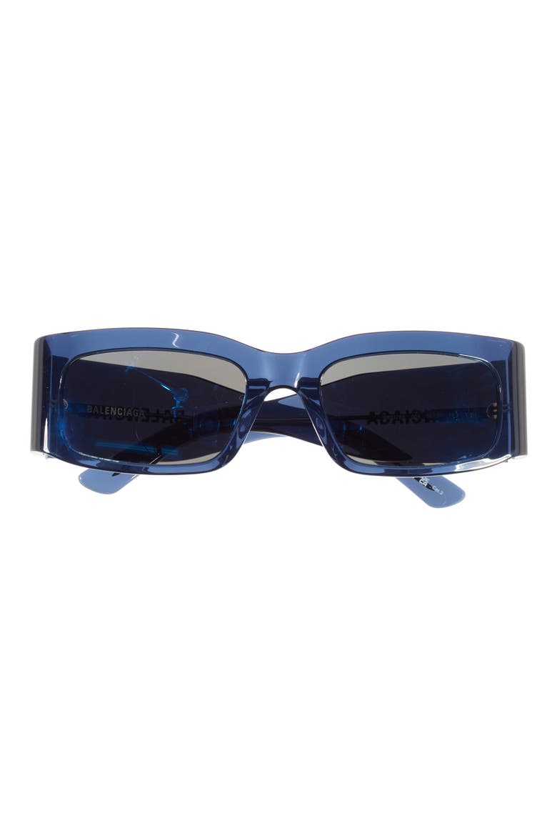 56mm Rectangular Sunglasses, Main, color, BLUE BLUE BLUE