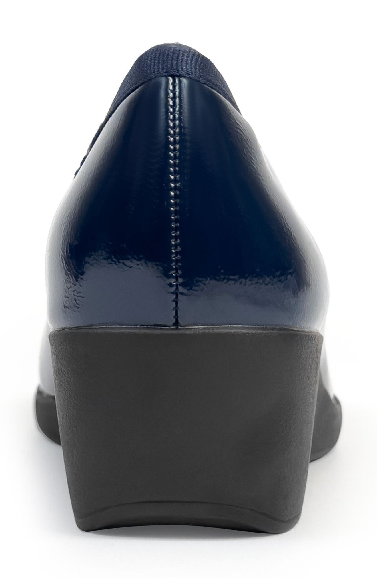 Tema Ballet Wedge Pump, Alternate, color, NAVY CRINKLE FAUX LEATHER