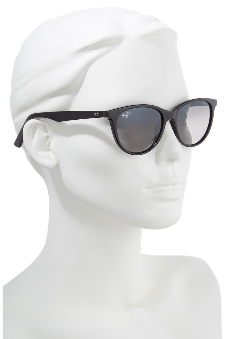 Cathedrals 52mm PolarizedPlus2® Cat Eye Sunglasses, Alternate, color, BLACK GLOSS/ NEUTRAL GREY