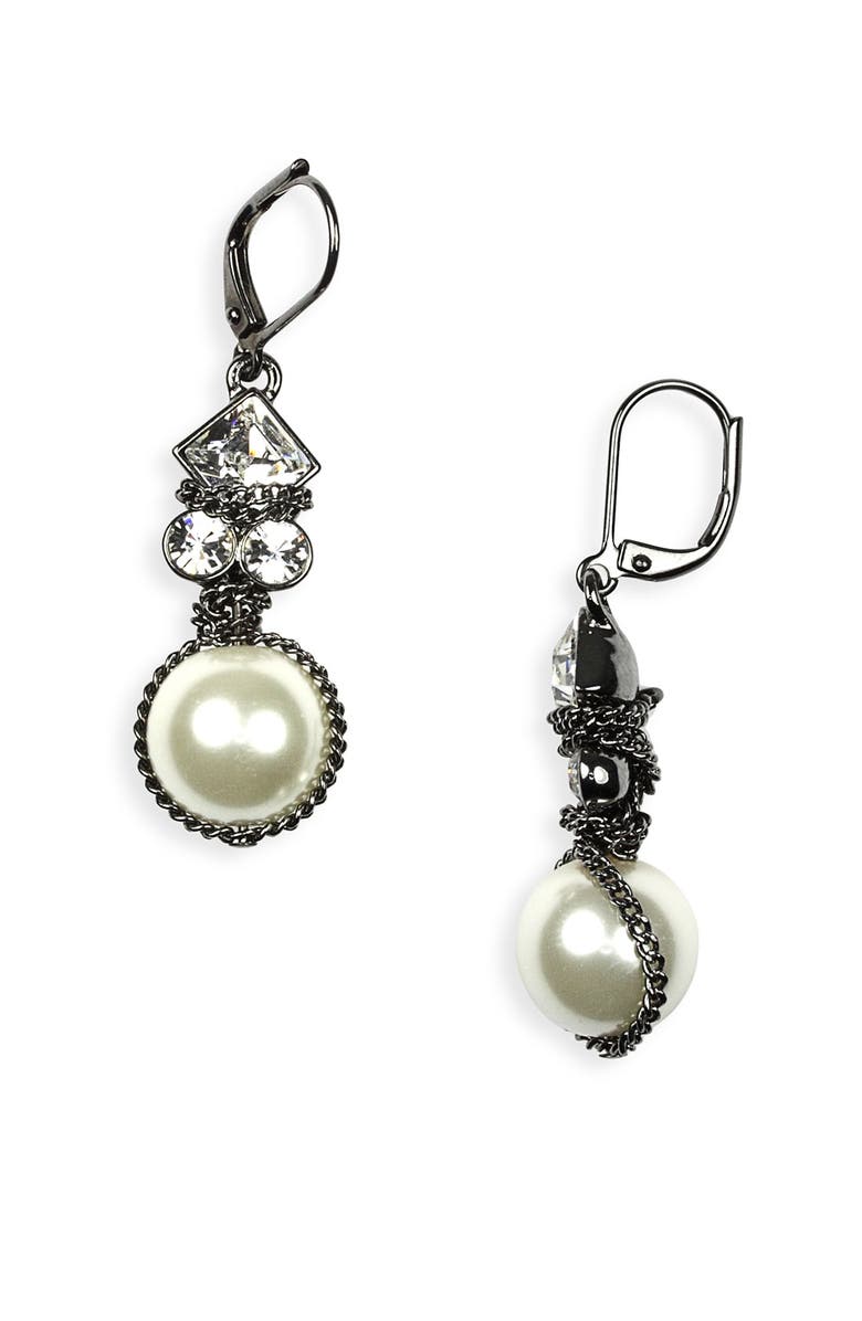 Givenchy Small Glass Pearl Earrings, Main, color,