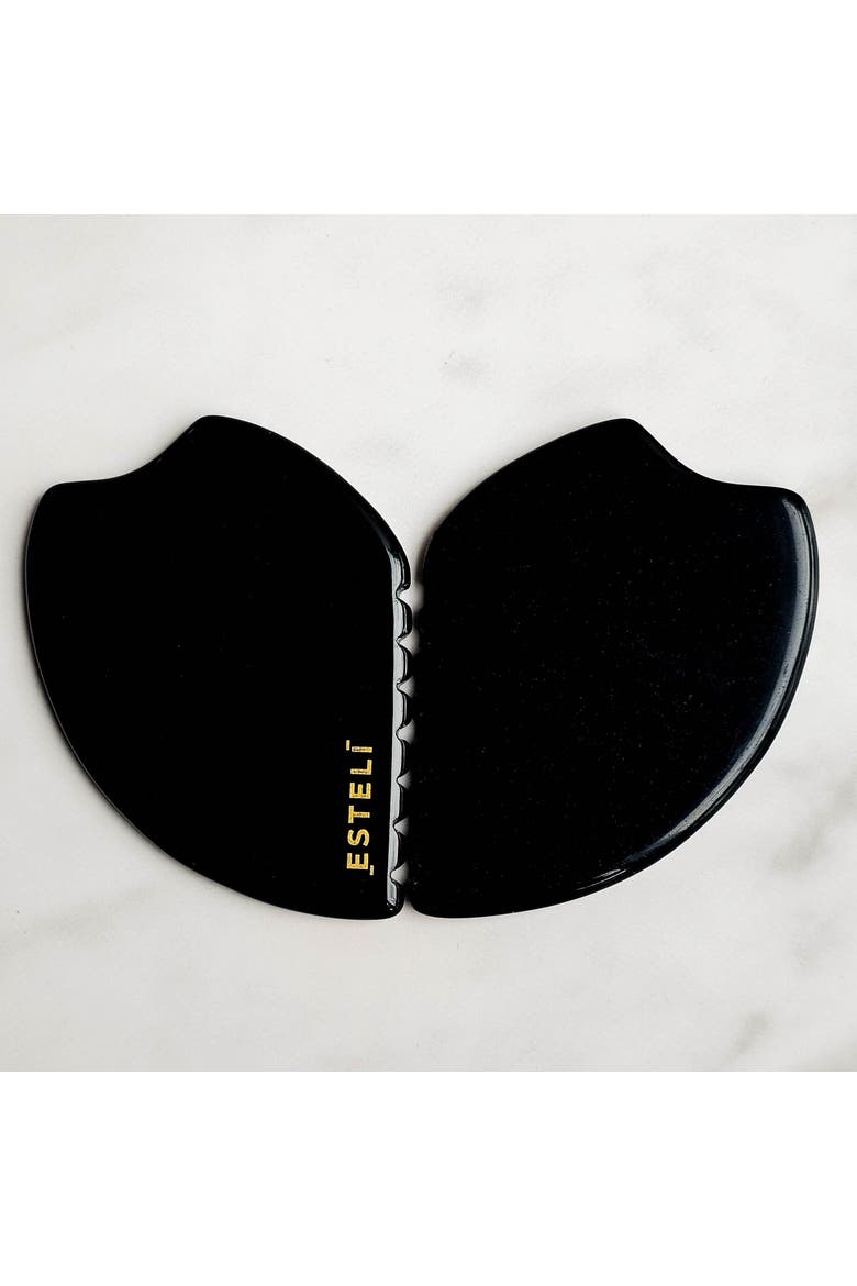 Obsidian Gua Sha, Alternate, color, Black Obsidian