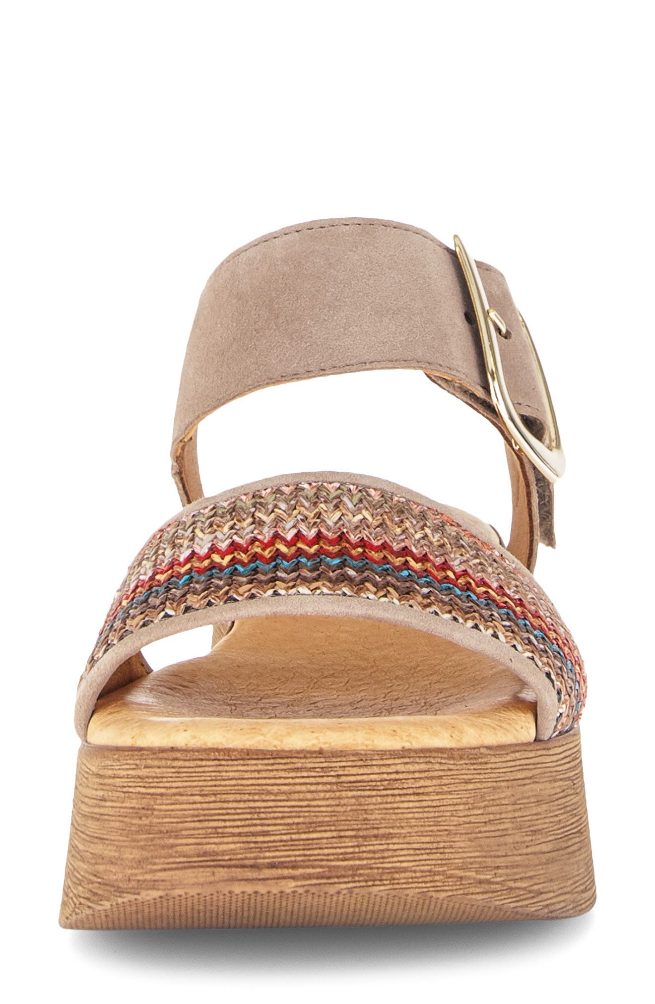 Gabor Ankle Strap Platform Sandal, Alternate, color, Taupe Multi Color