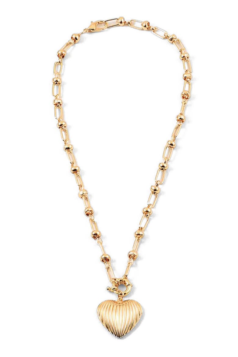 Full Heart Necklace, Main, color, Gold