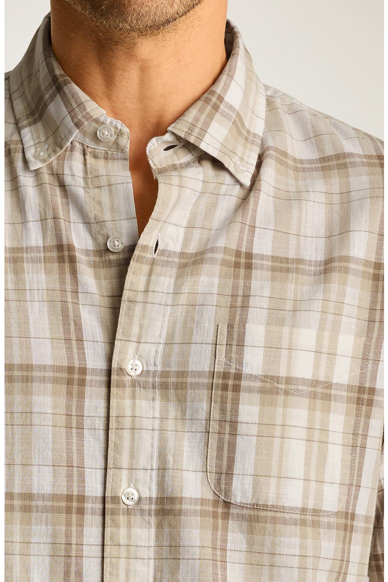 Slim Fit Plaid Cotton Madras Button-Down Shirt, Alternate, color, GORVY PLAID W SLUB C28