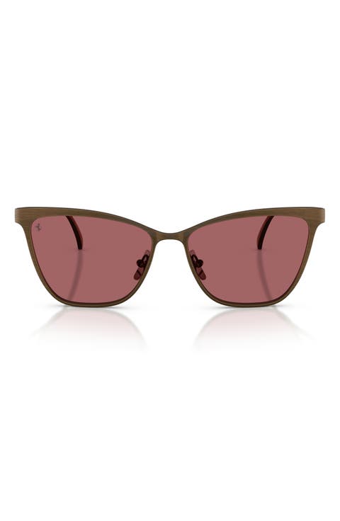 56mm Polarized Cat Eye Sunglasses