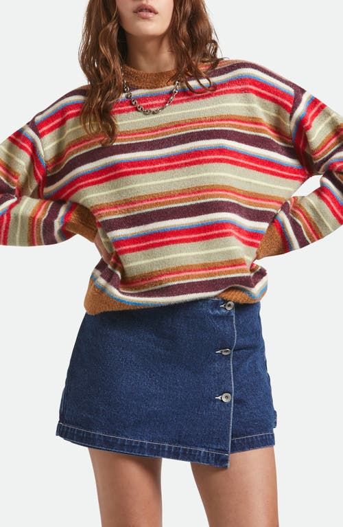 Brixton Stripe Crewneck Sweater In Multi
